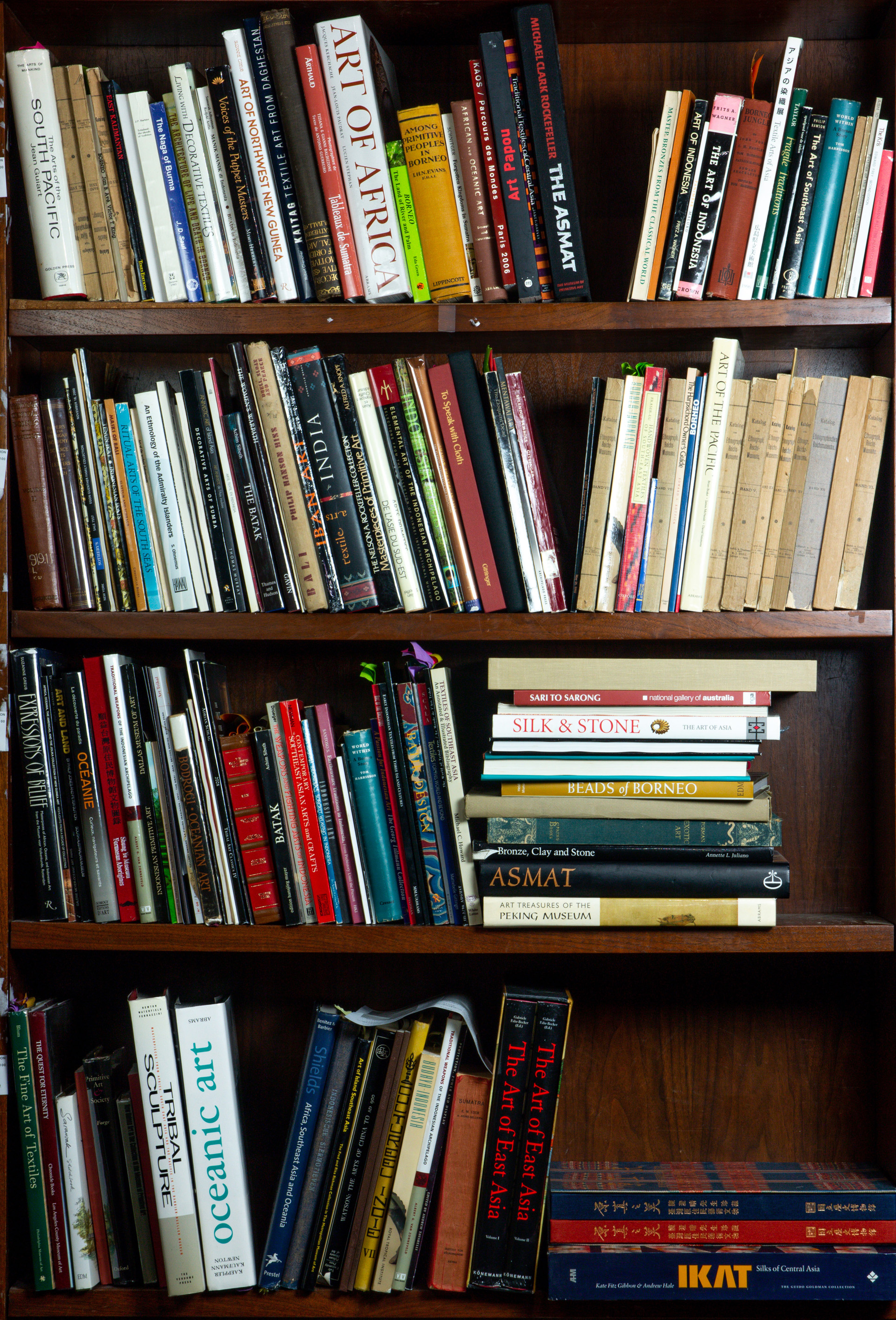 FOUR SHELVES OF REFRENCE BOOKS Four