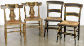 FOUR SHERATON PAINTED CHAIRS<b