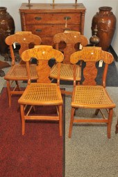 FOUR SIDE CHAIRS. Probably fro