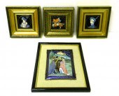 Four signed and hand-painted L