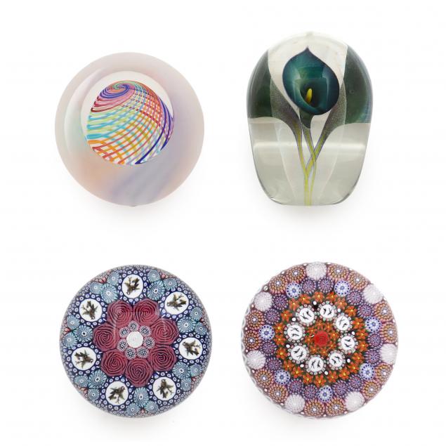 FOUR SIGNED ART GLASS