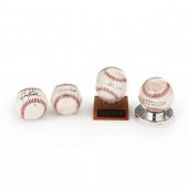 FOUR SIGNED BASEBALLS Un-authe