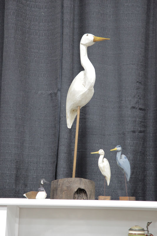 FOUR SIGNED BIRD DECOYS. Each