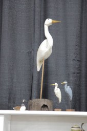 FOUR SIGNED BIRD DECOYS. Each