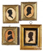 FOUR SILHOUETTES, 19TH C.Four