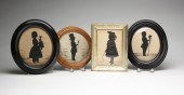 FOUR SILHOUETTES OF CHILDREN.