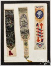 FOUR SILK STEVENGRAPHS, 19TH C