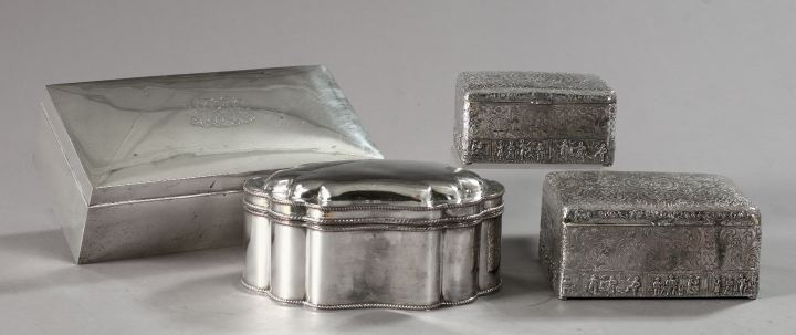 Four Silver Boxes,  including a