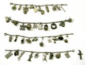 Four silver charm bracelets fe