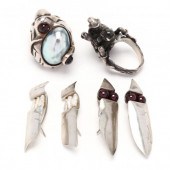 FOUR SILVER JEWELRY ITEMS To i