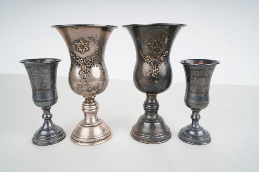 FOUR SILVER KIDDUSH CUPS10 total