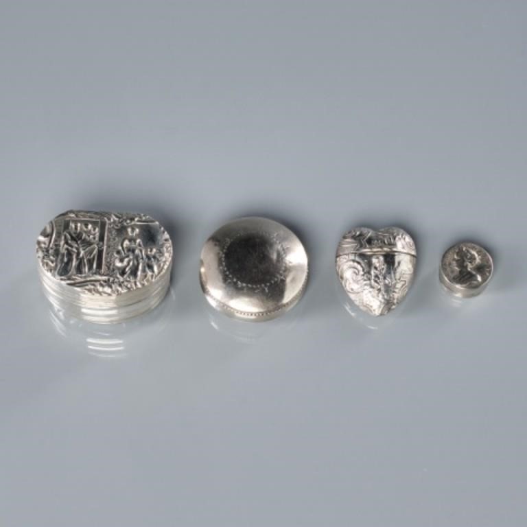 FOUR SILVER NOVELTY BOXESFour