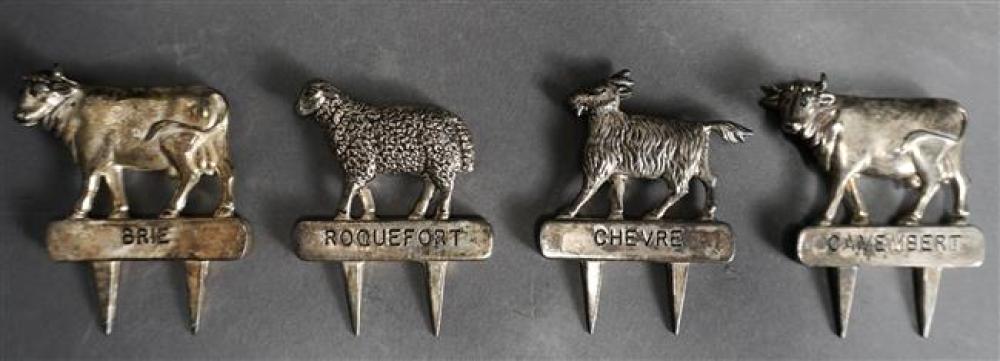 FOUR SILVER PLATE FIGURAL CHEESE