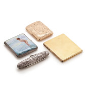 FOUR SILVER-PLATED AND GOLD-PL