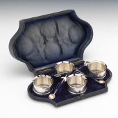 FOUR SILVER PLATED CASTLE AND