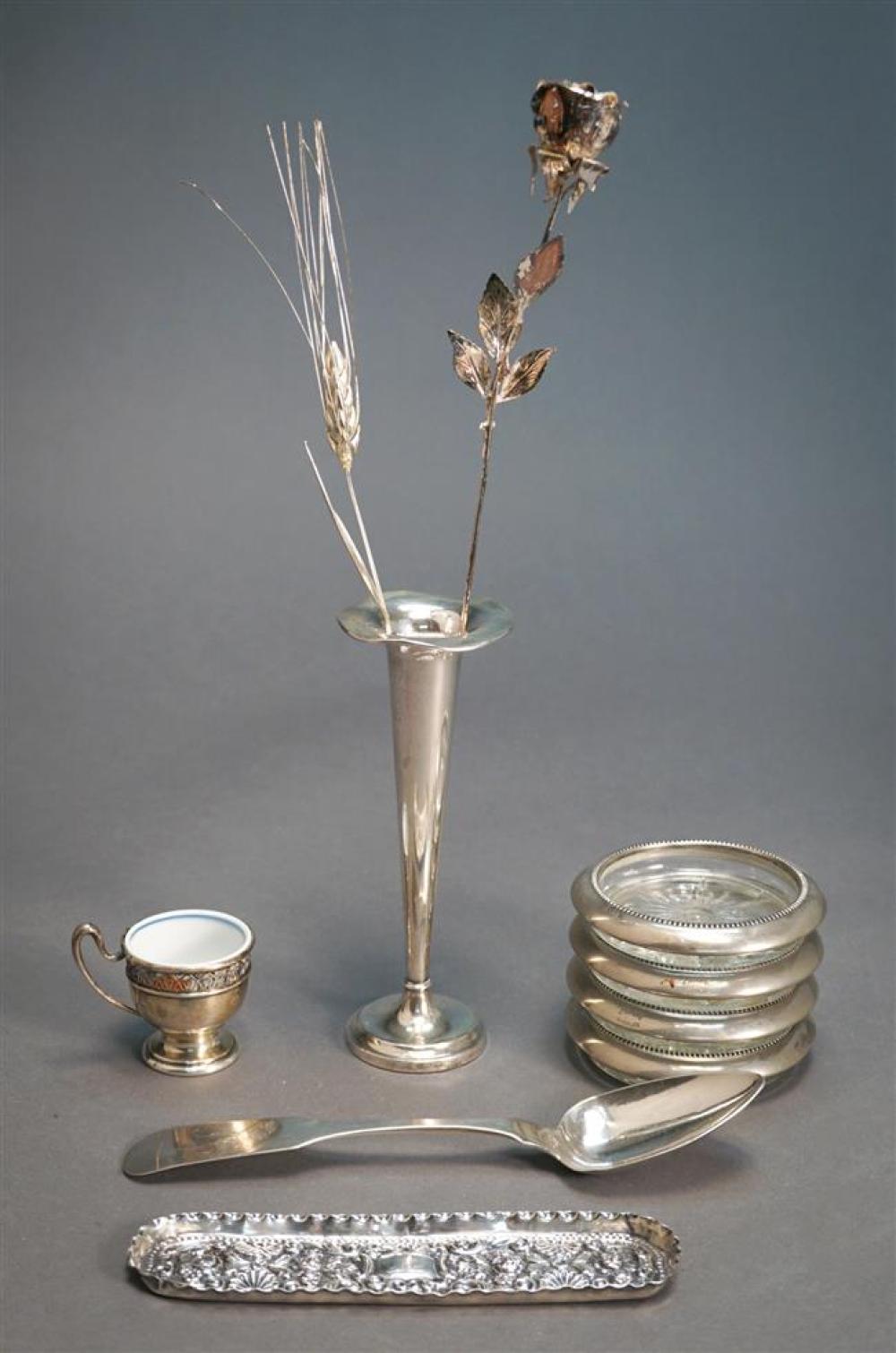 FOUR SILVER PLATED MOUNTED
