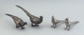 FOUR SILVER PLATED PHEASANT TA