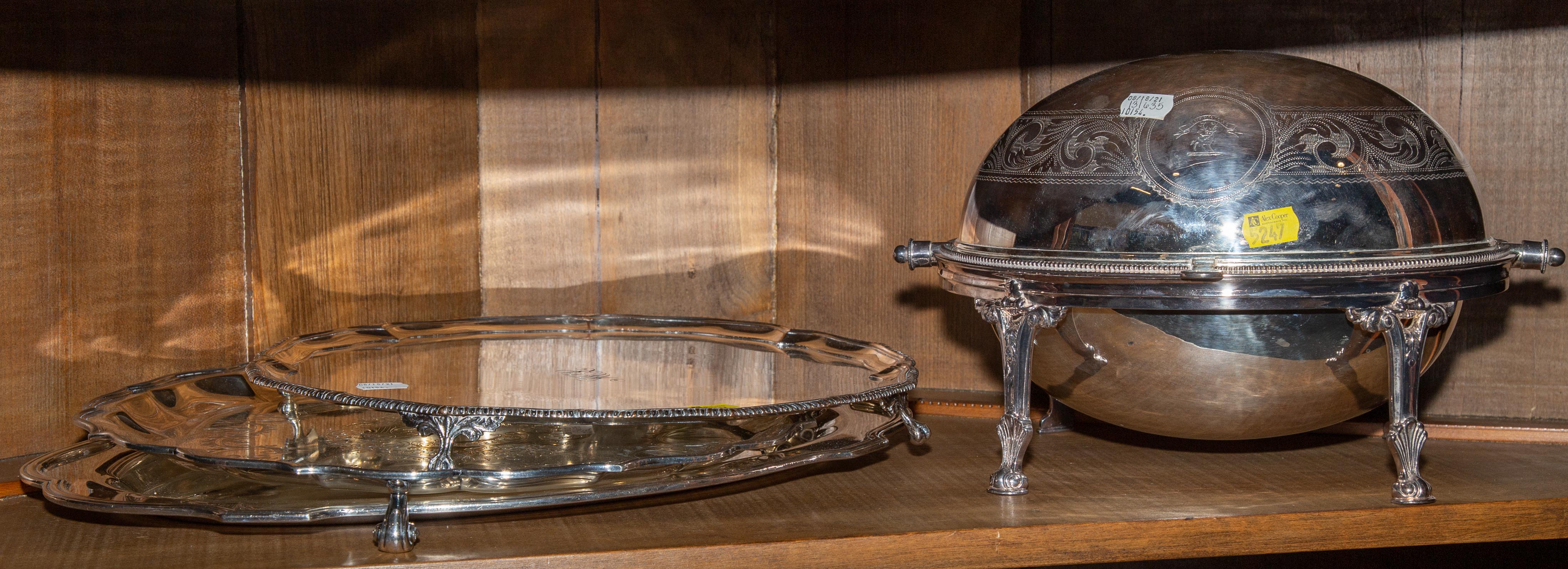 FOUR SILVER PLATED SERVING PIECES
