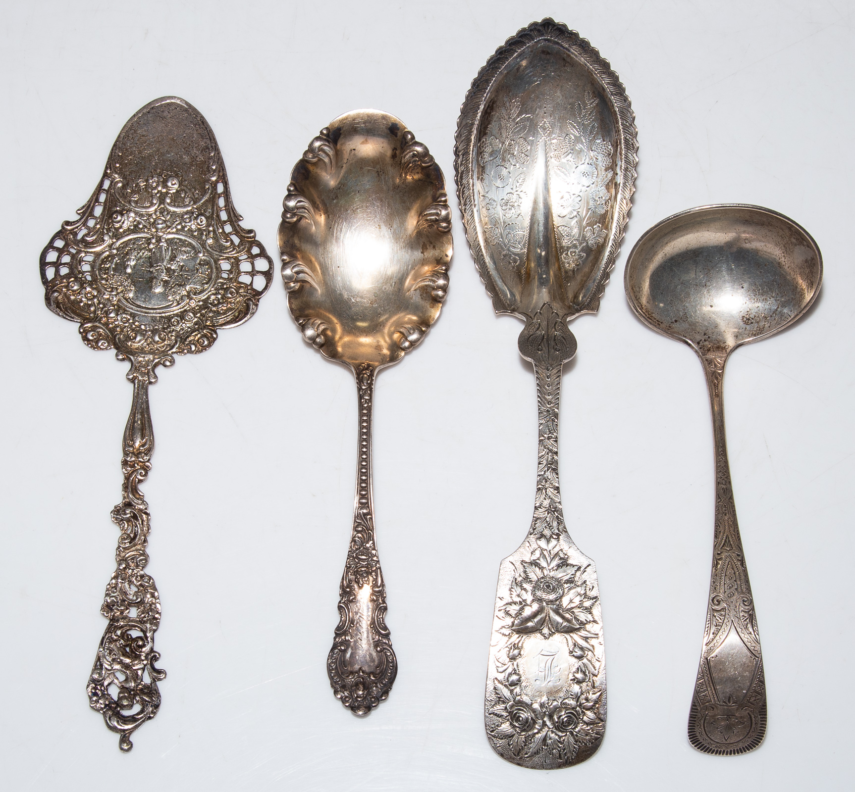 FOUR SILVER SERVING PIECES