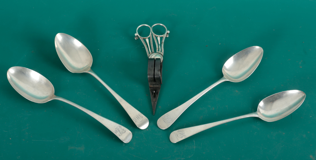 FOUR SILVER TABLE SPOONS each of