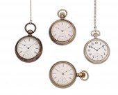 FOUR SILVER-TONED METAL POCKET