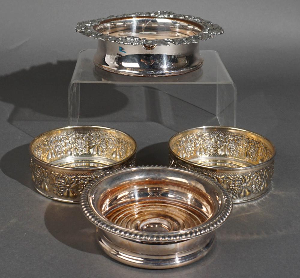 FOUR SILVERPLATE BOTTLE
