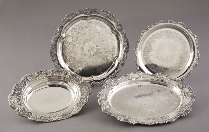 Four Silverplate Serving Items, 
