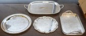 FOUR SILVERPLATE TRAYSFour Sil
