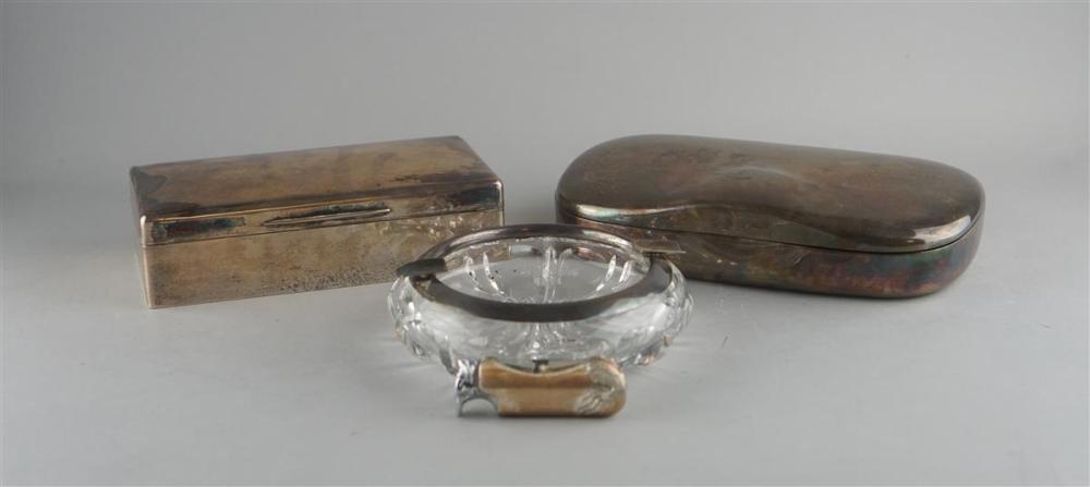 FOUR SILVERPLATED SMOKING ITEMSFOUR