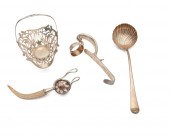 FOUR SILVER/SILVER PLATE ITEMS