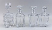 FOUR SIMILAR CRYSTAL DECANTERS