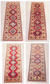 FOUR SIMILAR HAND KNOTTED ORIE