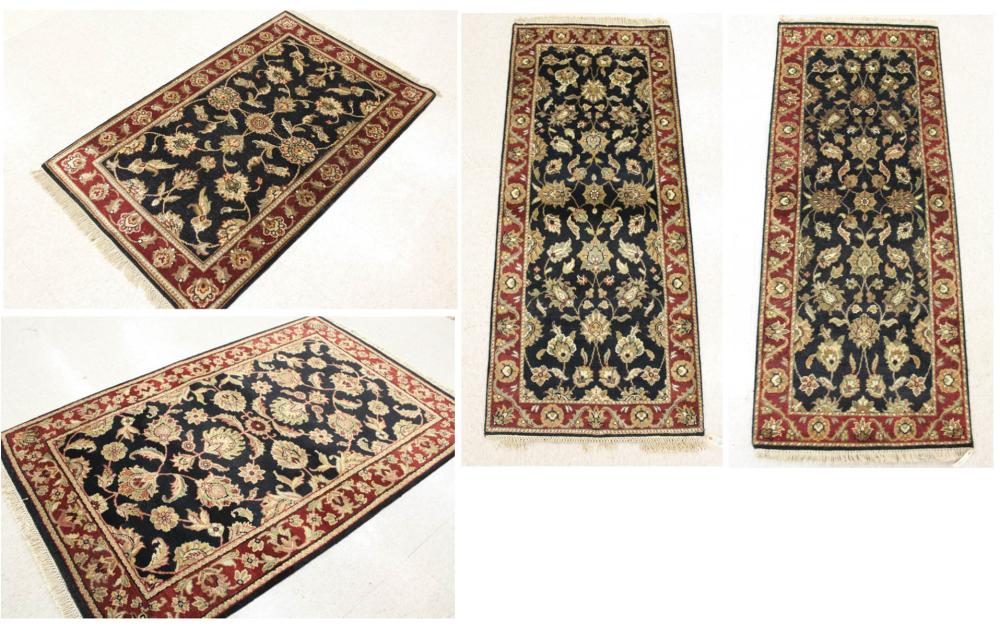 FOUR SIMILAR HAND KNOTTED