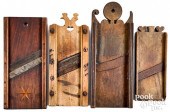 FOUR SLAW BOARDS, 19TH C., THR