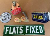 FOUR SMALL ADV SIGNS - FLATS F