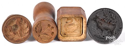FOUR SMALL CARVED MAPLE