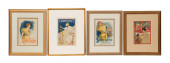 FOUR SMALL FRENCH LITHOGRAPH A