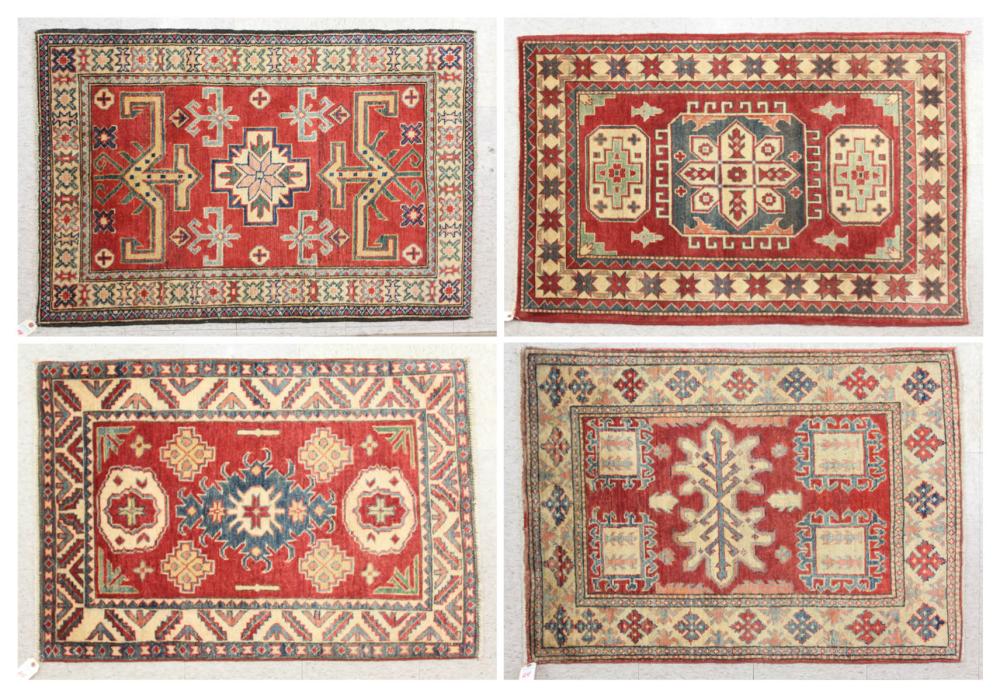 FOUR SMALL HAND KNOTTED ORIENTAL