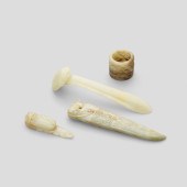FOUR SMALL JADE CARVINGS 19TH