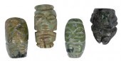 FOUR SMALL MESOAMERICAN JADE F