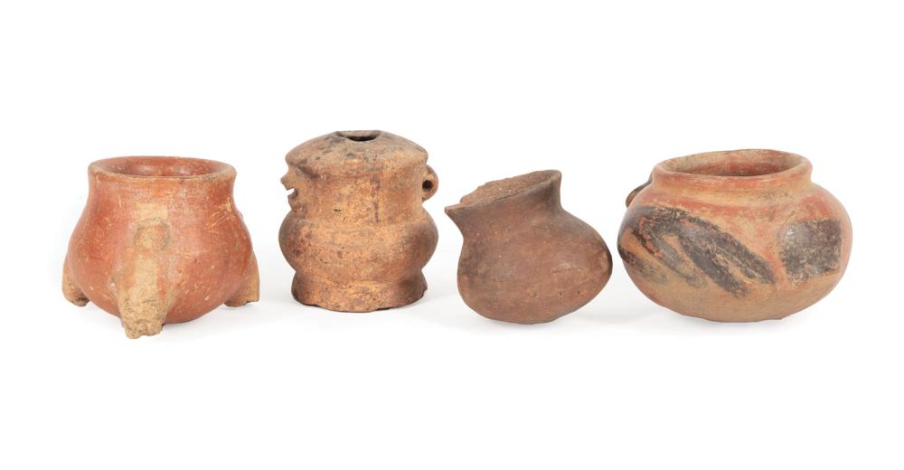 FOUR SMALL PRE-COLUMBIAN POTTERY