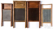 FOUR SMALL WASHBOARDS WITH TIN