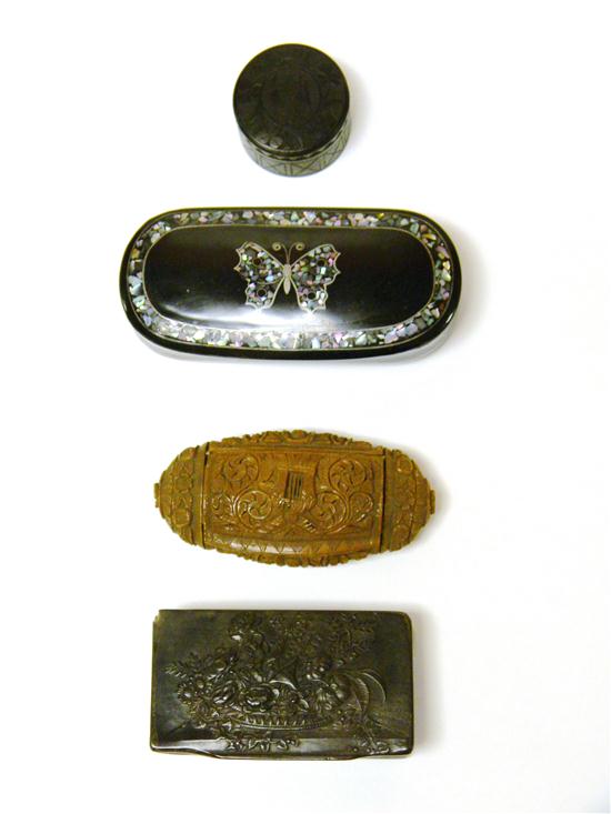 Four snuff/patch boxes  Continental