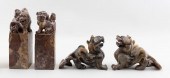 FOUR SOAPSTONE CARVINGS 20TH C