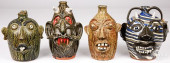 FOUR SOUTHERN FACE JUGS<br>Fou