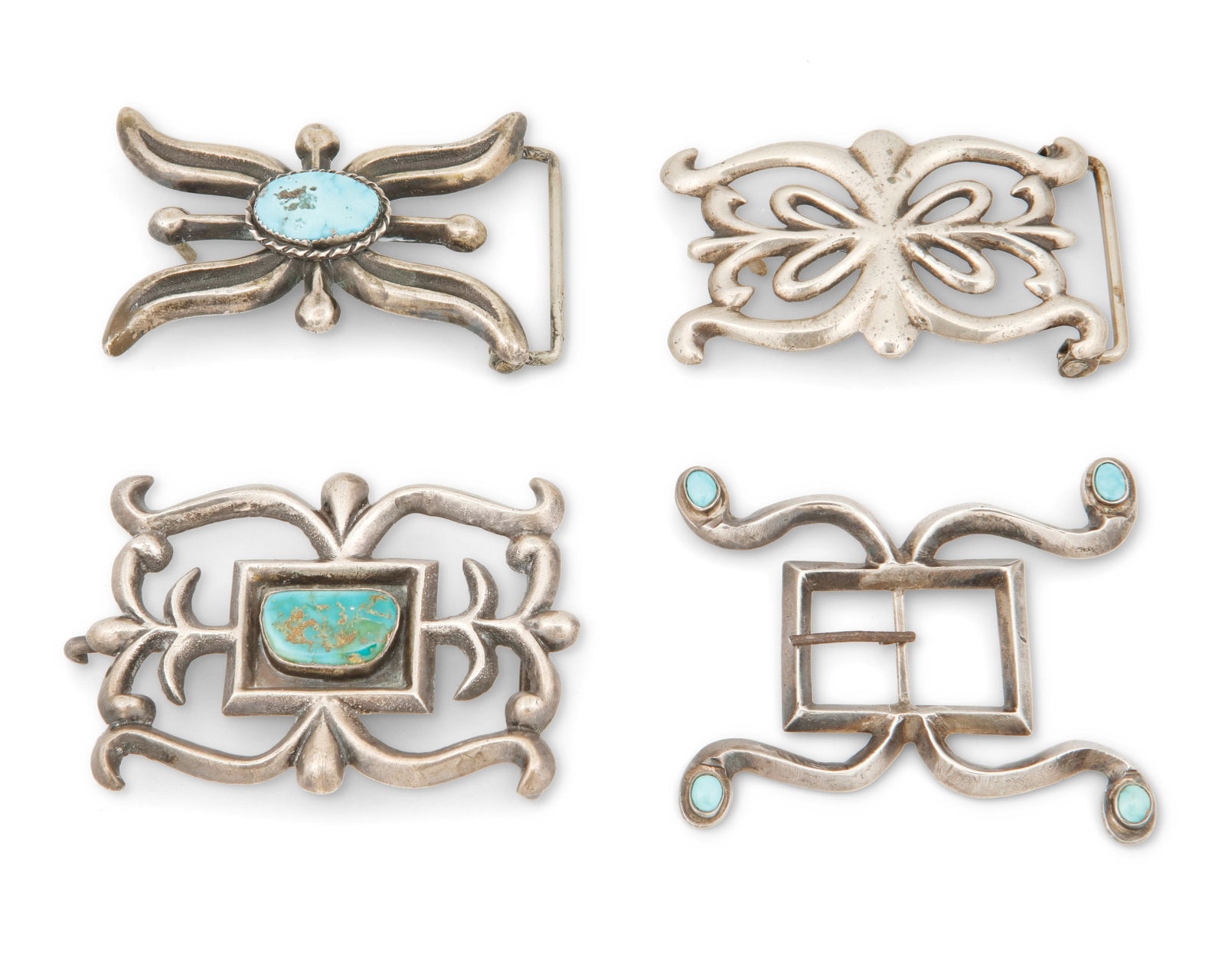 FOUR SOUTHWEST NAVAJO CAST SILVER