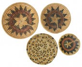 FOUR SOUTHWESTERN COILED BASKE