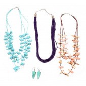 FOUR SOUTHWESTERN JEWELRY ITEM