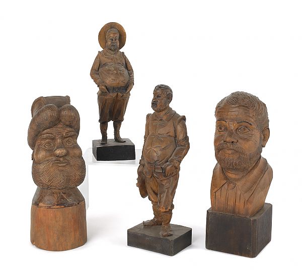 Four Spanish carved figures 20th c.