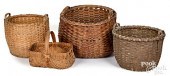 FOUR SPLIT OAK BASKETS, LATE 1